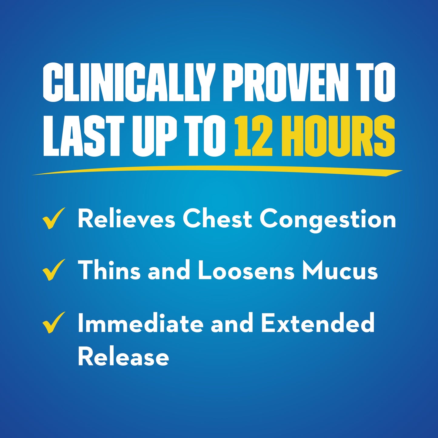 Mucinex 12 Hour Relief, Chest Congestion and Cough Medicine, 20 Tablets