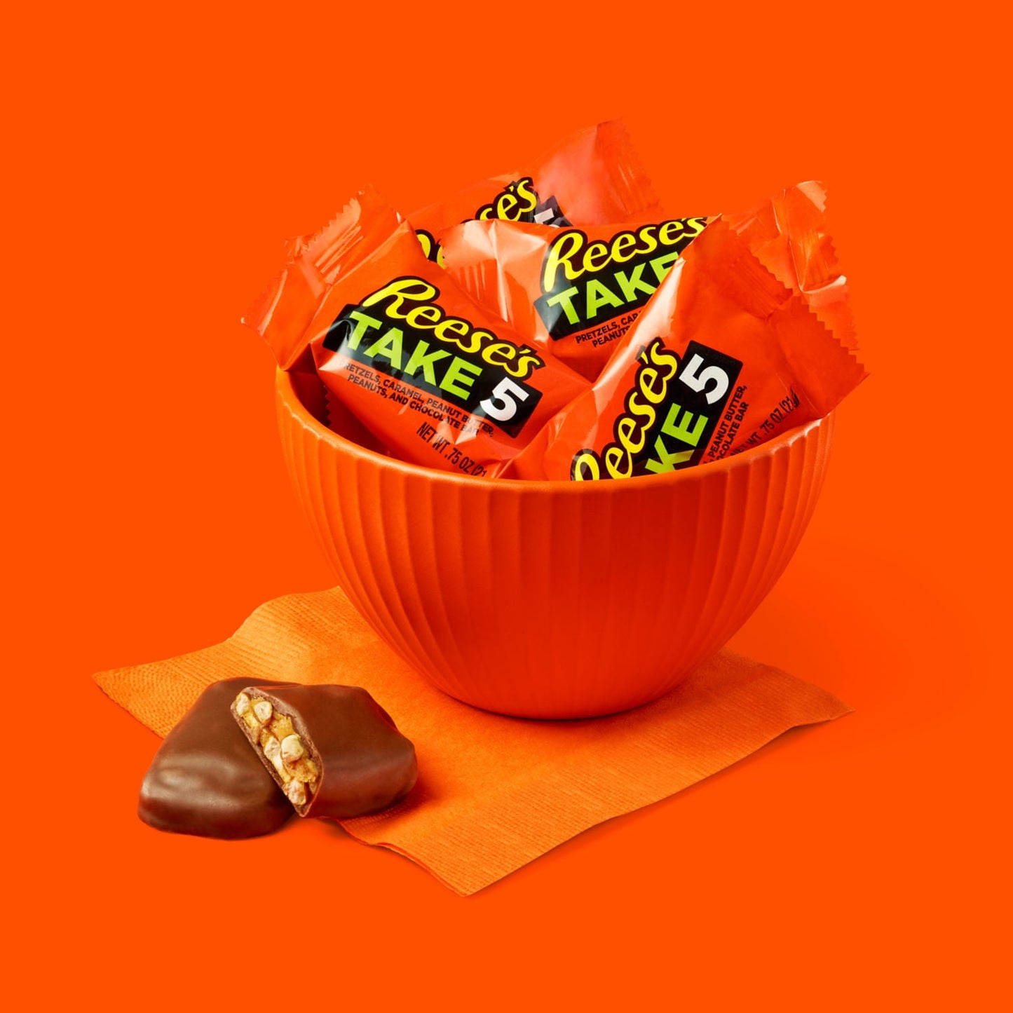 Reese's Take 5 Pretzel, Peanut and Chocolate Snack Size Candy, Bag 11.25 oz