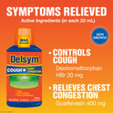 Delsym Max Strength DM Cough + Chest Congestion Medicine, Powerful Multi-Symptom Relief, #1 Pharmacist Recommended, Cherry Flavor, 6 Fl Oz