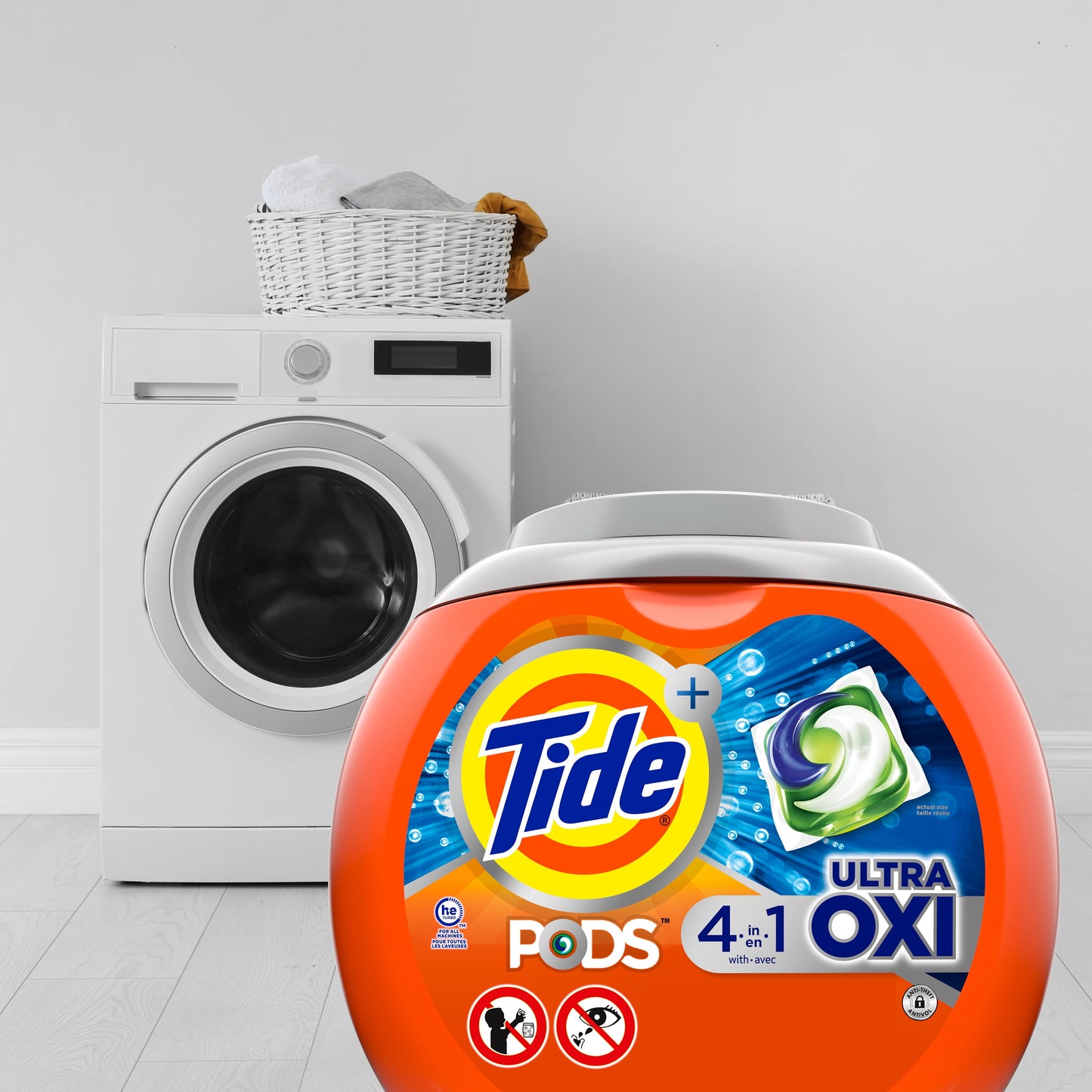 Tide Pods Laundry Detergent Soap Packs with Ultra Oxi, 85 Ct