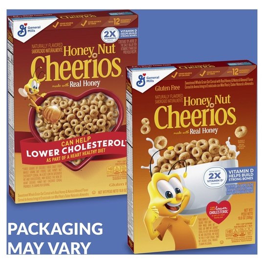 Honey Nut Cheerios Heart Healthy Gluten Free Breakfast Cereal, 10.8oz