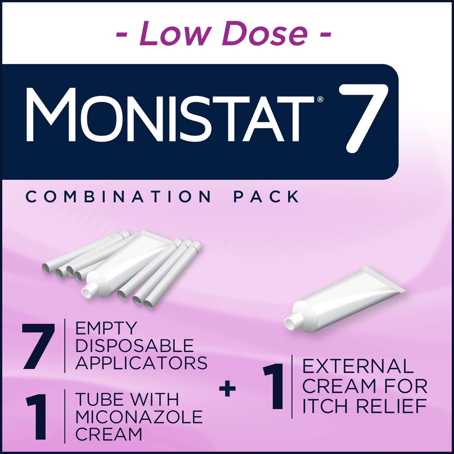 Monistat 7 Day Yeast Infection Treatment, 7 Disposable Miconazole Cream Tubes & External Itch Cream