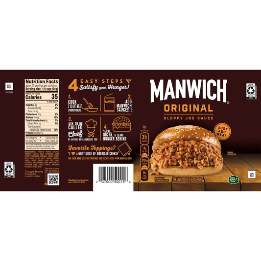 Manwich Original Sloppy Joe Sauce, Canned Sauce, 24 OZ