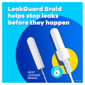 Tampax Pearl Tampons Trio Multipack with LeakGuard Braid, Regular/Super/Super Plus Absorbency, 34 Ct