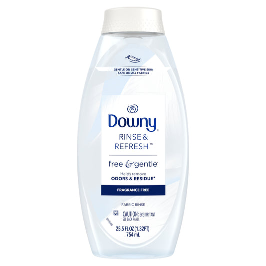 Downy Rinse & Refresh Free & Gentle Laundry Odor Remover and Fabric Softener, Fragrance Free, 25.5 fl oz