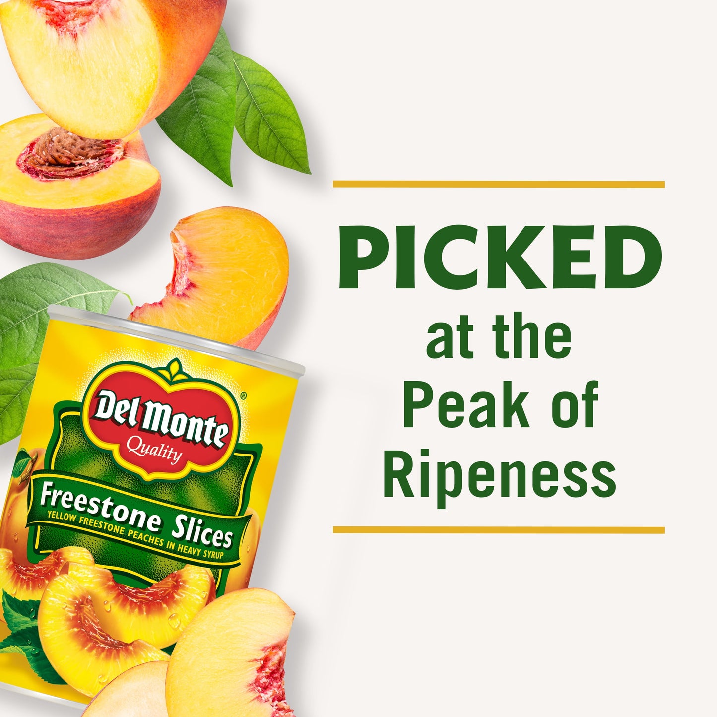 Del Monte Yellow Freestone Sliced Peaches, Canned Fruit, 15.25 oz Can