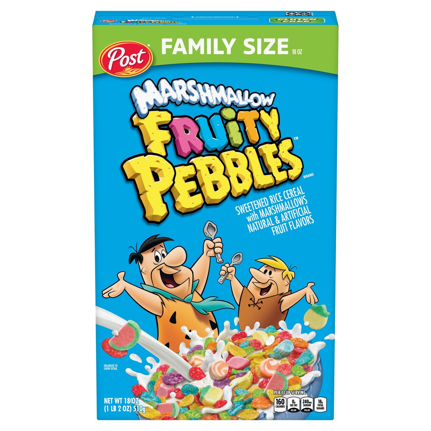 Post Fruity PEBBLES Marshmallow Cereal, 18 OZ Box