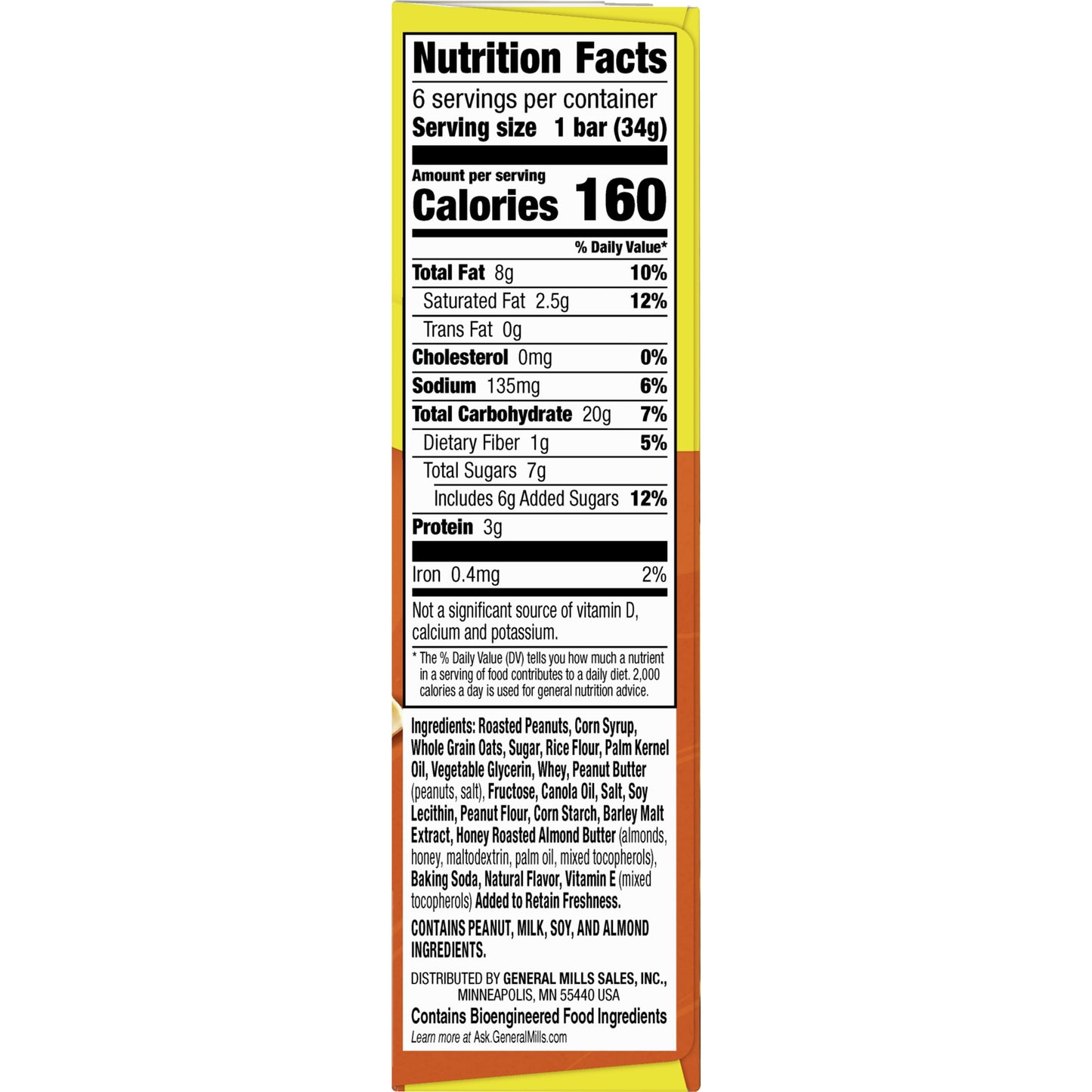 Nature Valley Granola Bars, Sweet and Salty Nut, Peanut, 6 Bars, 7.2 OZ