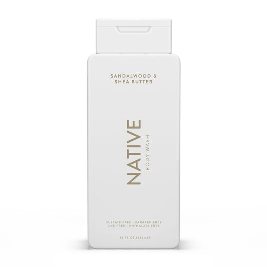 Native Natural Liquid Body Wash, Sandalwood & Shea, Sulfate Free, Paraben Free, 18 oz