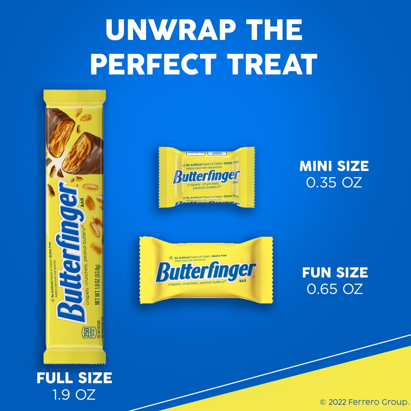 Butterfinger Peanut-Buttery Chocolate-y Candy Bars, Individually Wrapped Full Size Bar, 1.9 oz