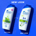 Head & Shoulders 2 in 1 Dandruff Shampoo and Conditioner, Green Apple, 12.5 oz