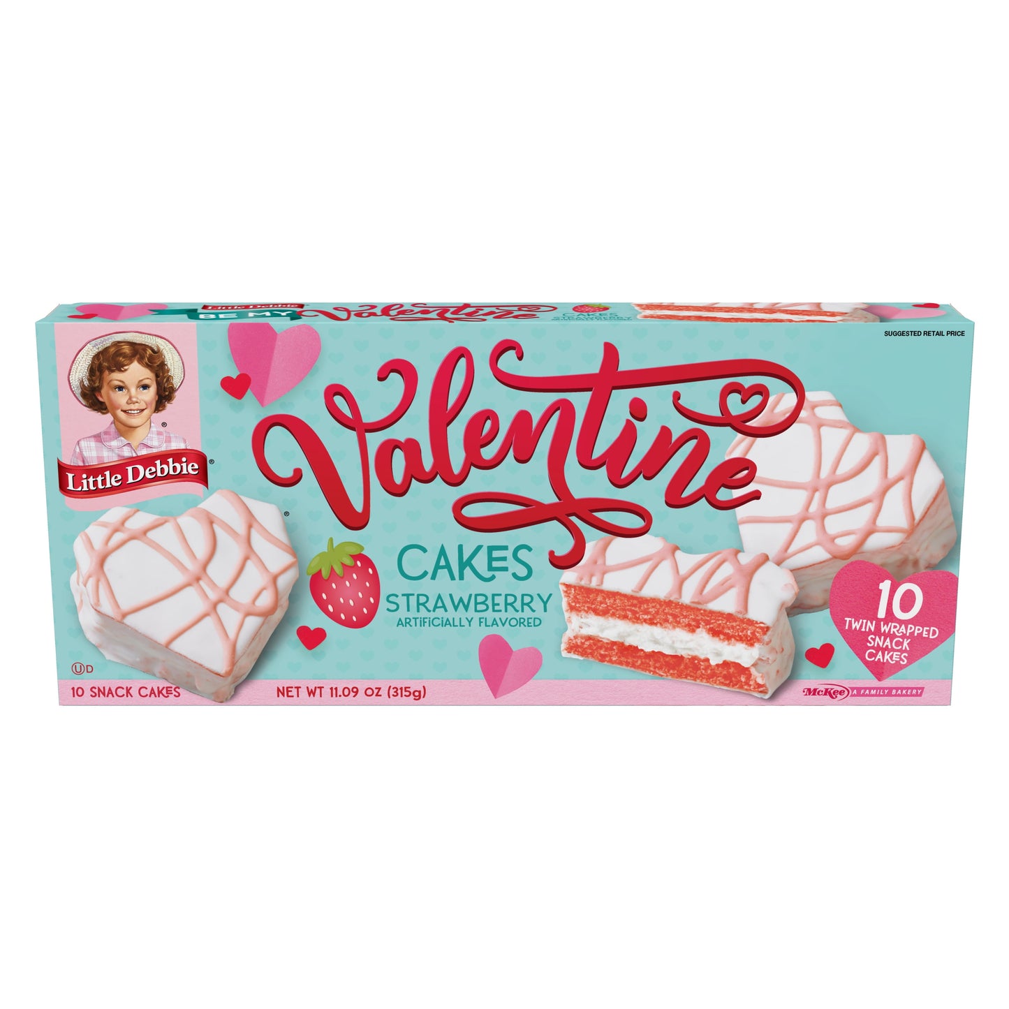 Snack Cakes, Little Debbie Family Pack Valentine Cakes (strawberry)