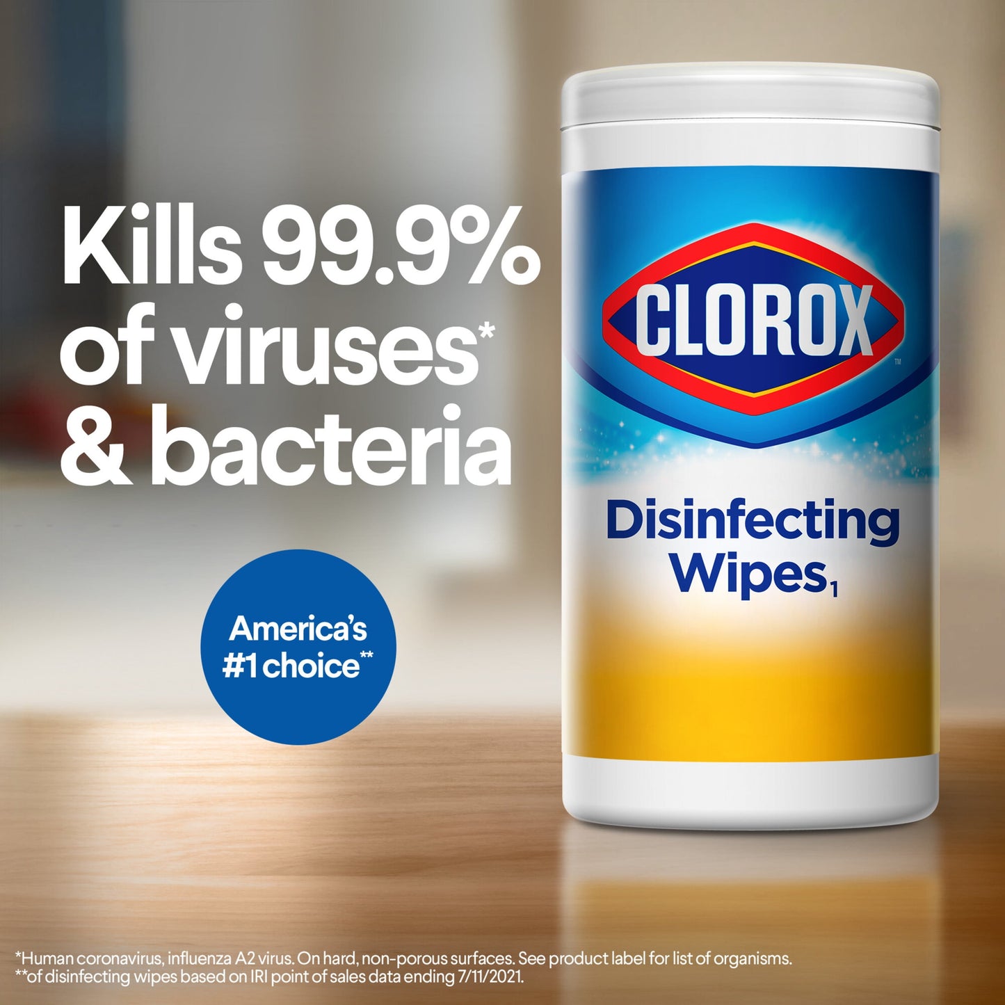 Clorox Bleach-Free Disinfecting and Cleaning Wipes, Crisp Lemon, 75 Count