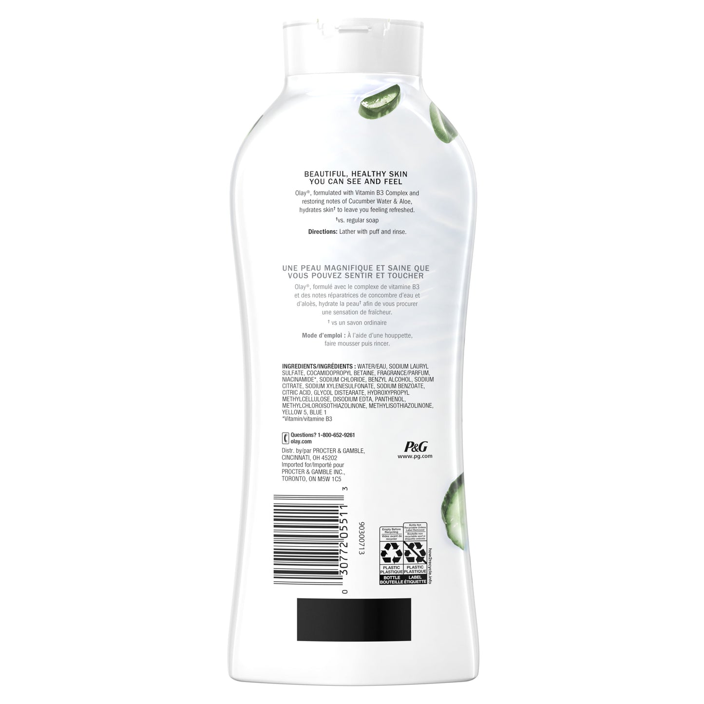 Olay Fresh Outlast Body Wash with Notes of Cucumber and Aloe, 22 fl oz