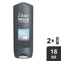 Dove Men+Care Clean Comfort Hydrating Face and Body Wash Twin Pack, 18 fl oz