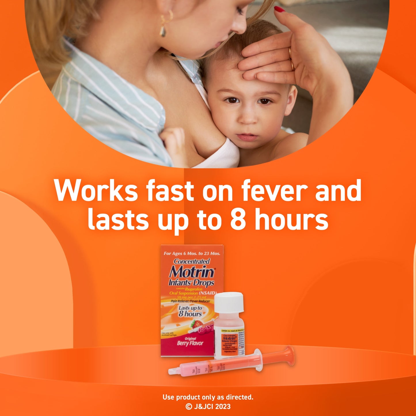 Infants' Motrin Concentrated Drops, Fever Reducer, Ibuprofen, Berry Flavored.5oz