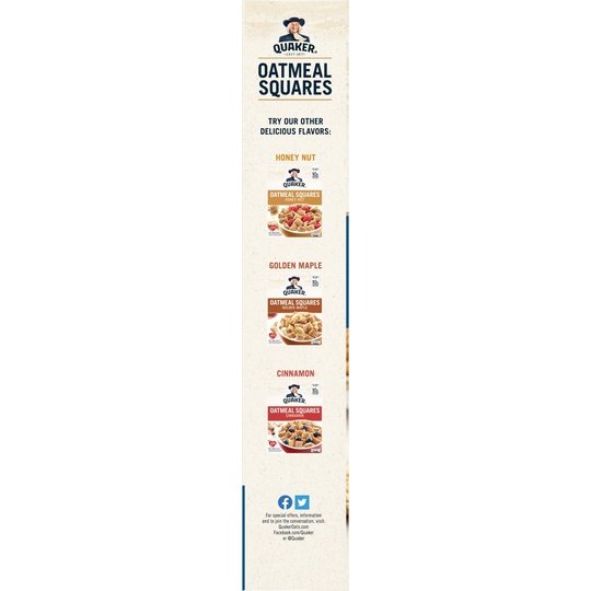 Quaker Oatmeal Squares Brown Sugar, 21 oz