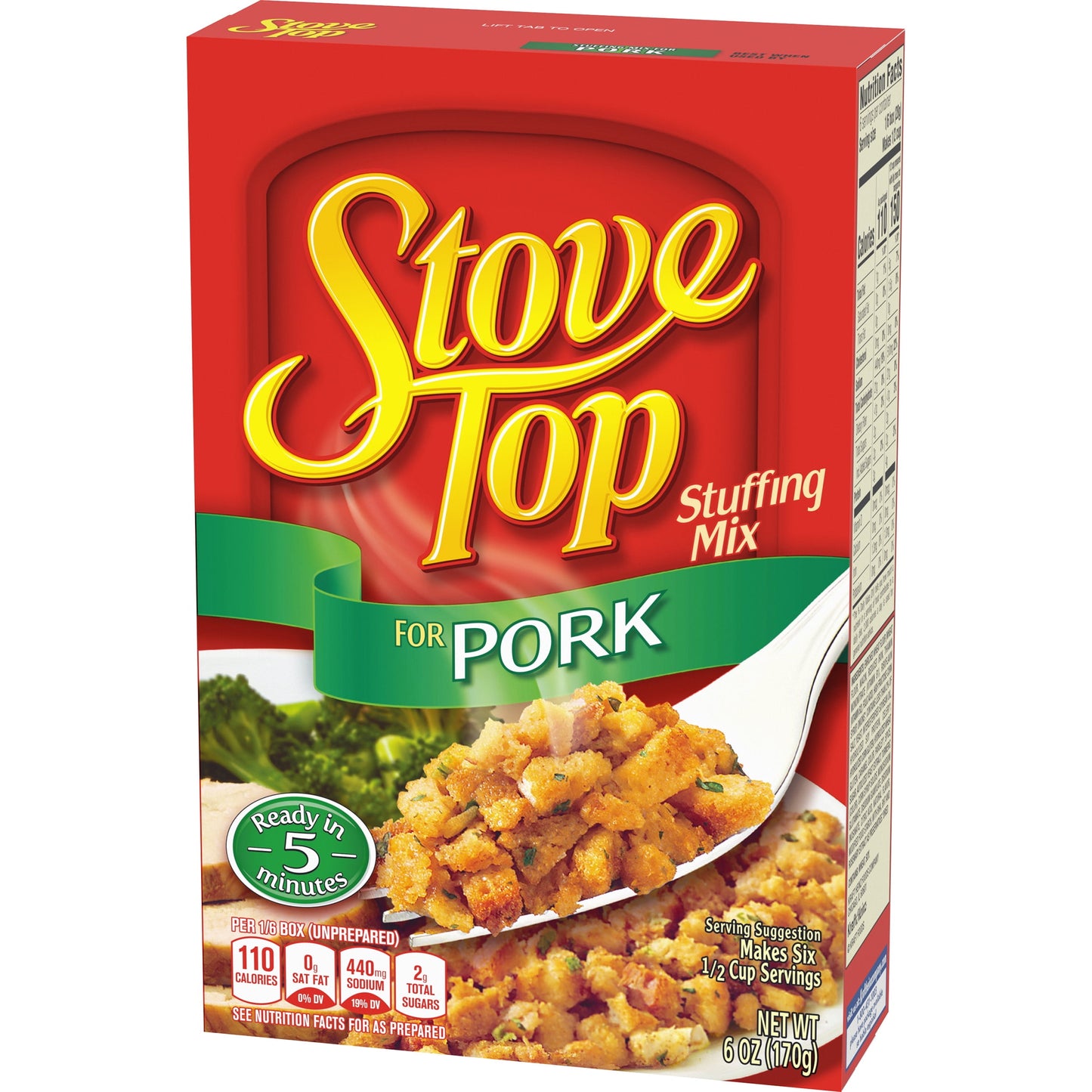 Stove Top Pork Stuffing Mix Side Dish, 6 oz Box