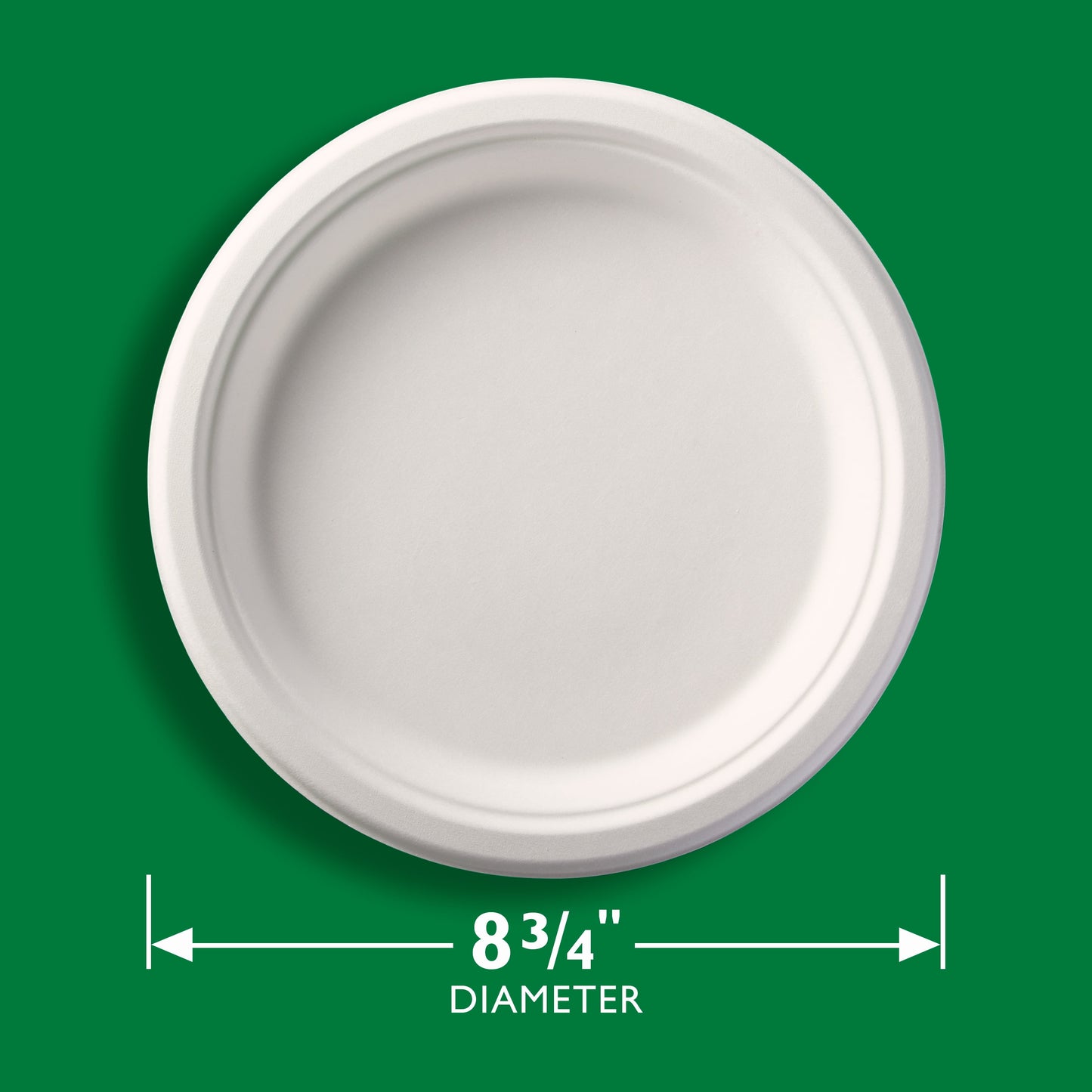 Hefty ECOSAVE Compostable Paper Plates, 8-3/4 inch, 22 Count