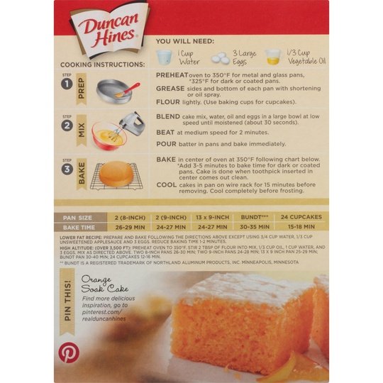 Duncan Hines Moist Deluxe Orange Supreme Cake Mix 18.25 oz