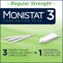 Monistat 3 Day Yeast Infection Treatment, 3 Miconazole Pre-Filled Cream Tubes & External Itch Cream