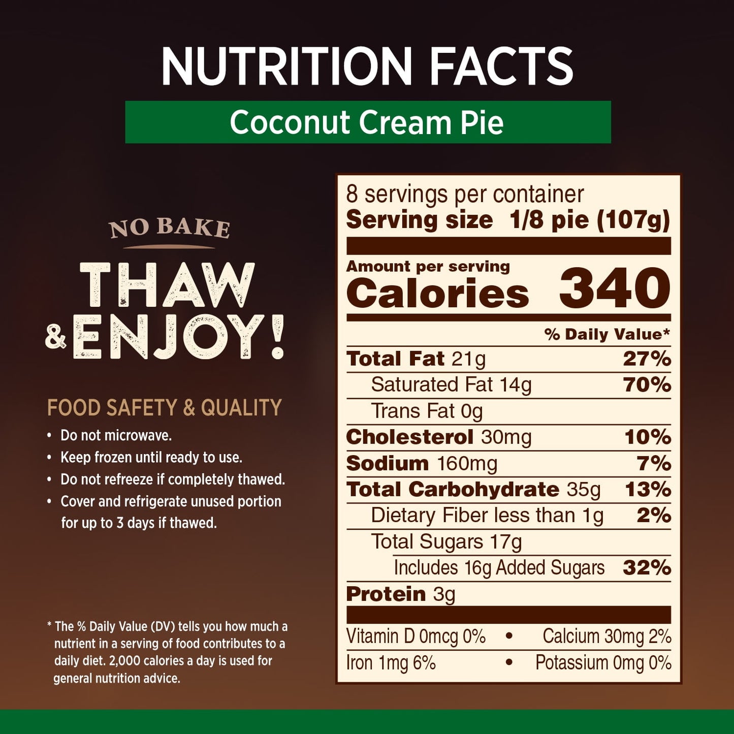 Marie Callender's Coconut Cream Pie, 30.3 oz (Frozen)