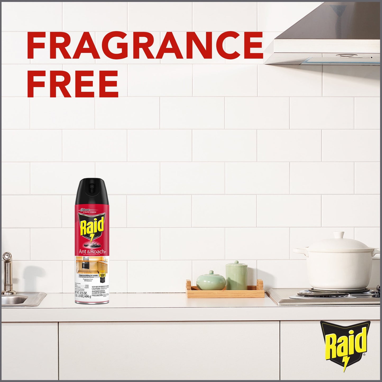 Raid Ant & Roach Killer 26, Fragrance Free, 17.5 oz