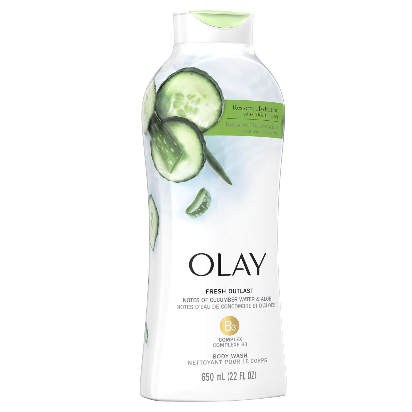 Olay Fresh Outlast Body Wash with Notes of Cucumber and Aloe, 22 fl oz