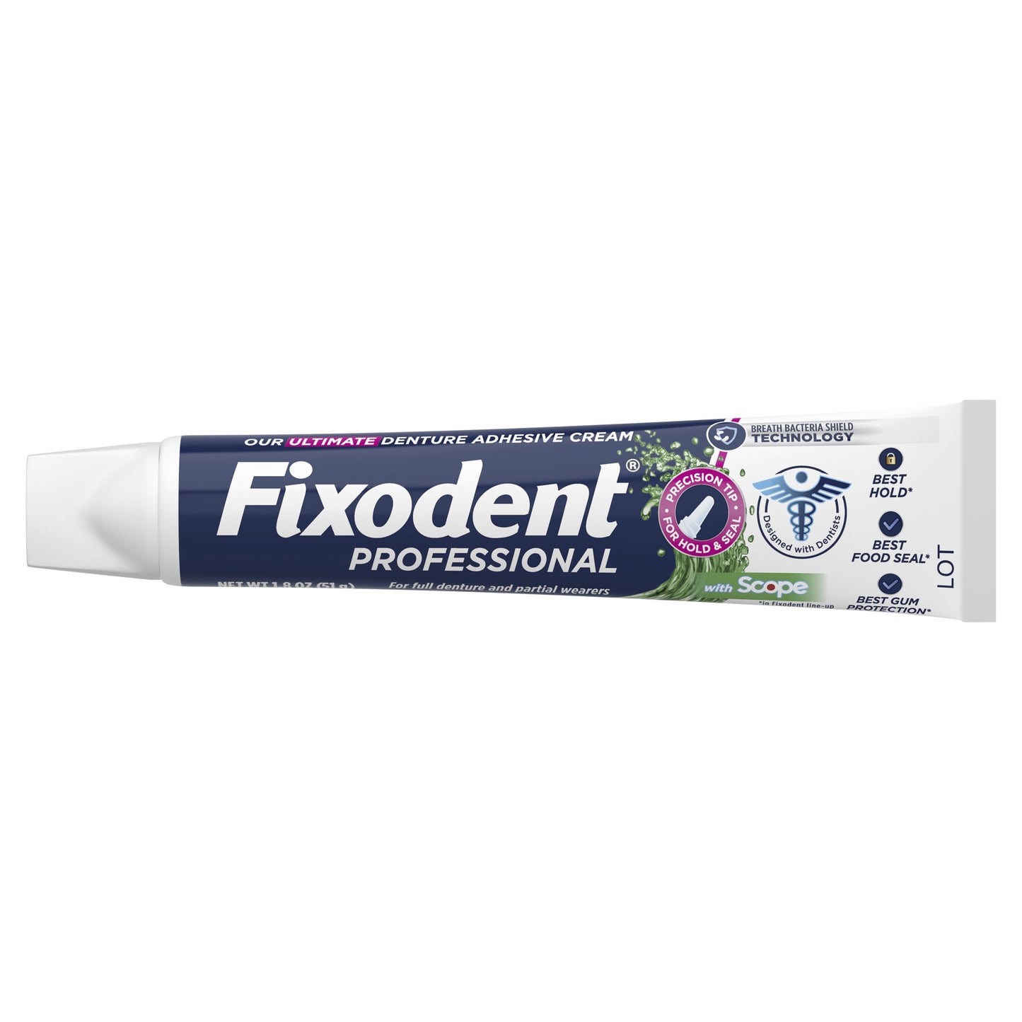 Fixodent Professional Plus Scope Denture Adhesive Cream, 1.8 oz