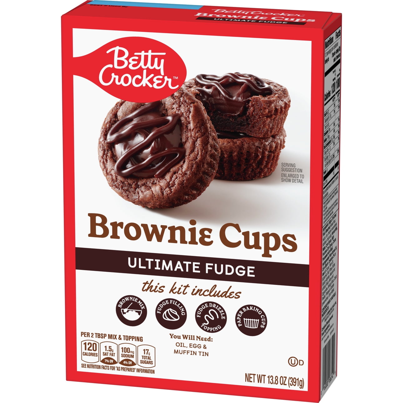 Betty Crocker Brownie Cups Mix, Ultimate Fudge, 13.8 oz