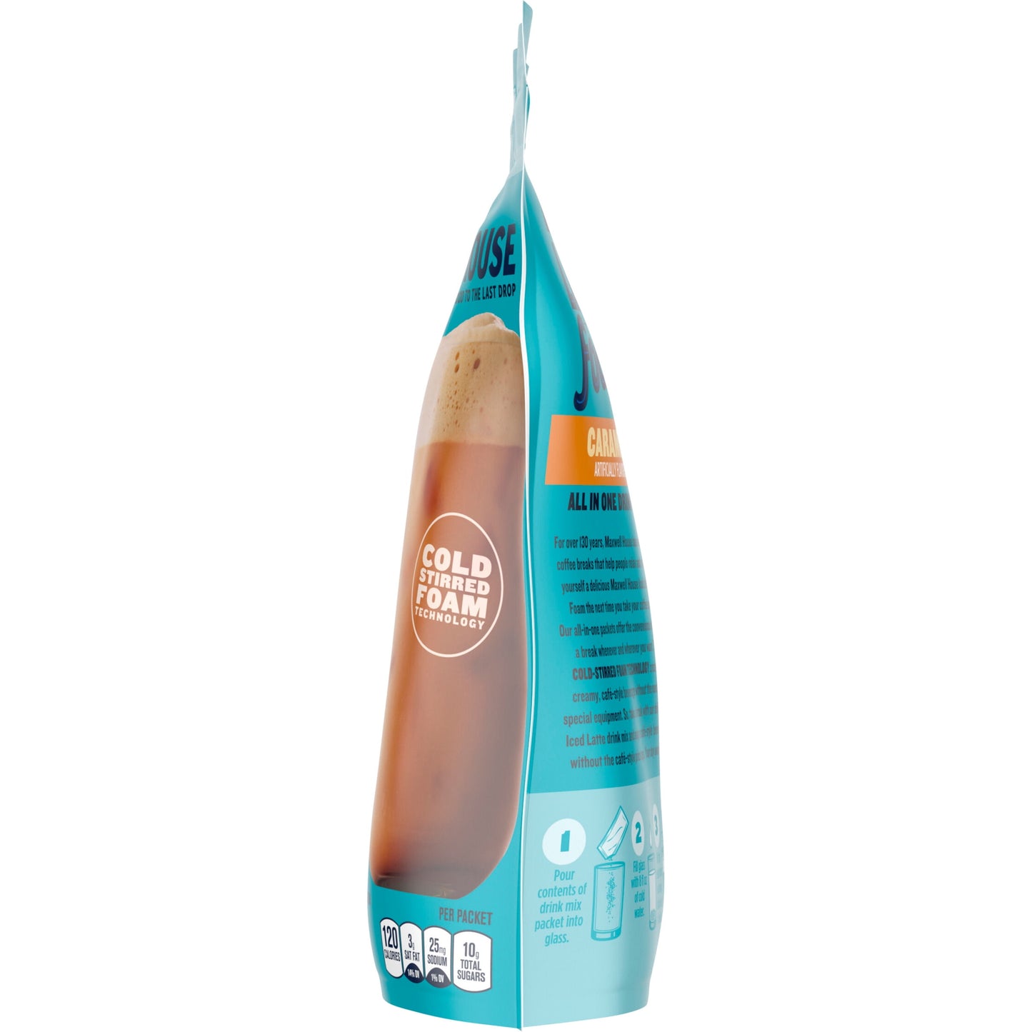 Maxwell House Iced Caramel Latte with Foam Instant Coffee Drink Mix, 5.82 oz, 6 Packets