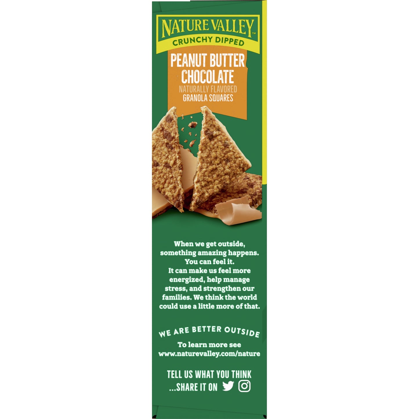 Nature Valley Crunchy Dipped Granola Squares, Peanut Butter Chocolate, 6 Count, 4.68 OZ