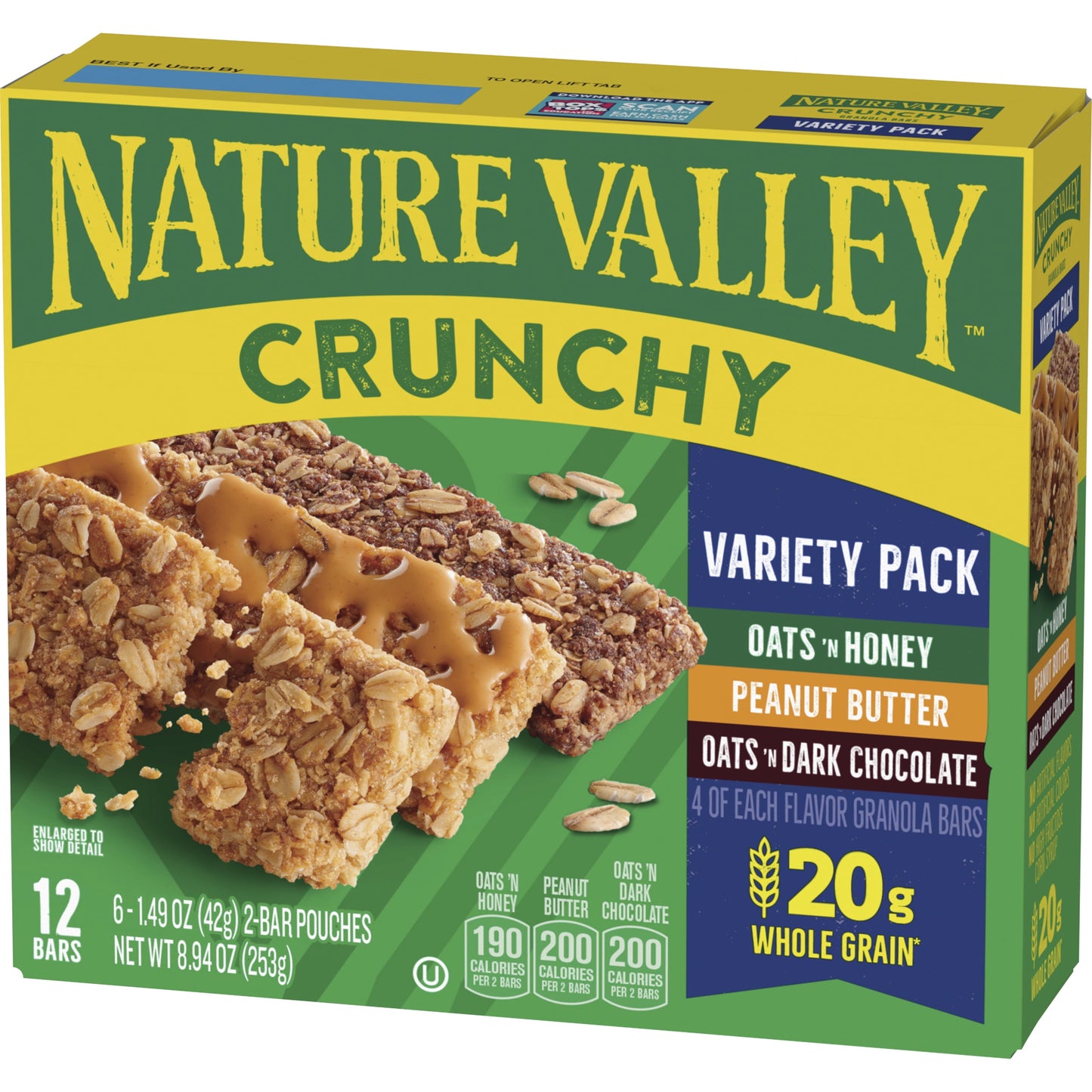 Nature Valley Crunchy Granola Bars, Variety Pack, 12 Bars, 8.94 OZ (6 Pouches)