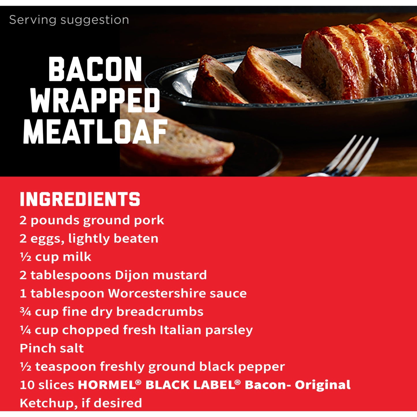 HORMEL BLACK LABEL Bacon Pork, Original, Gluten Free, 16 oz Plastic Package
