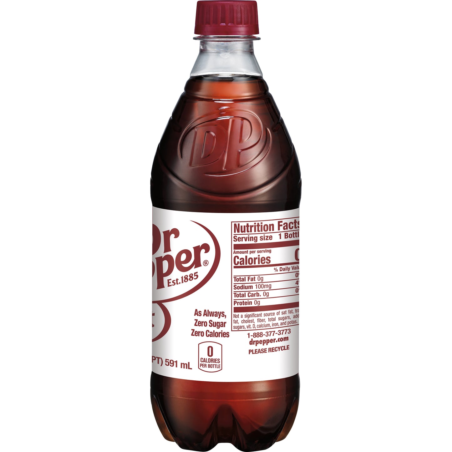 Diet Dr Pepper Soda Pop, 20 fl oz, Bottle