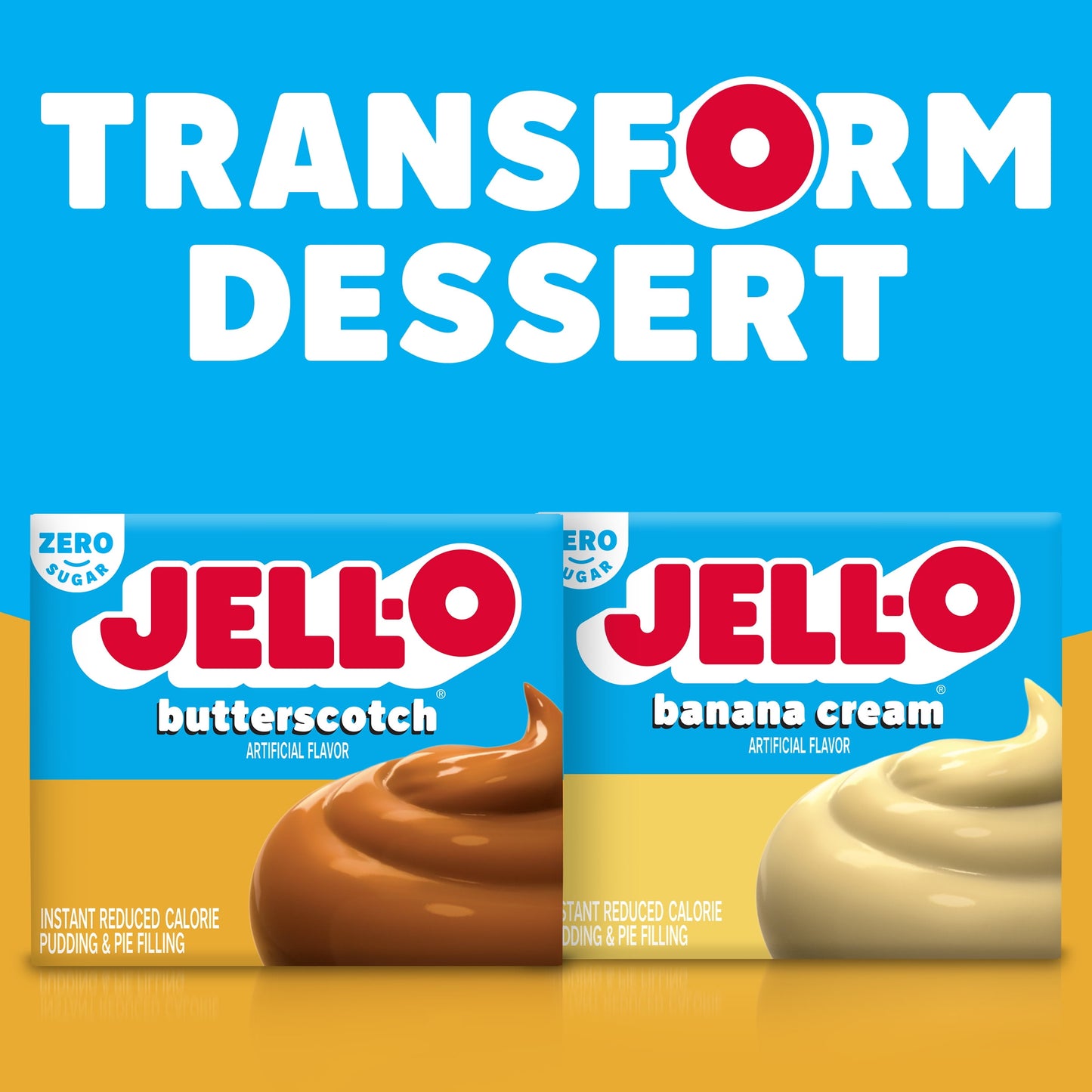 Jell-O Butterscotch Artificially Flavored Zero Sugar Instant Reduced Calorie Pudding & Pie Filling Mix, 1 oz Box