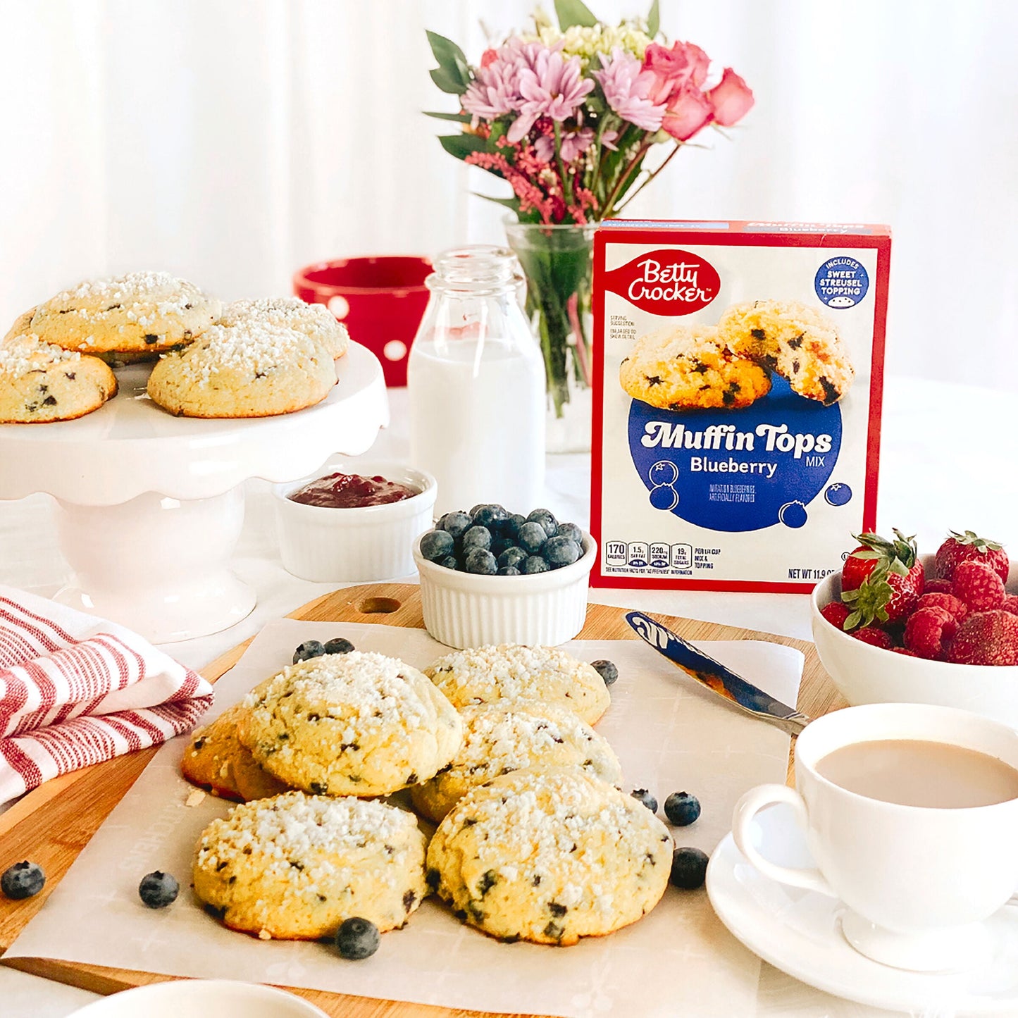 Betty Crocker Muffin Tops Mix, Blueberry, With Topping, 11.9 oz