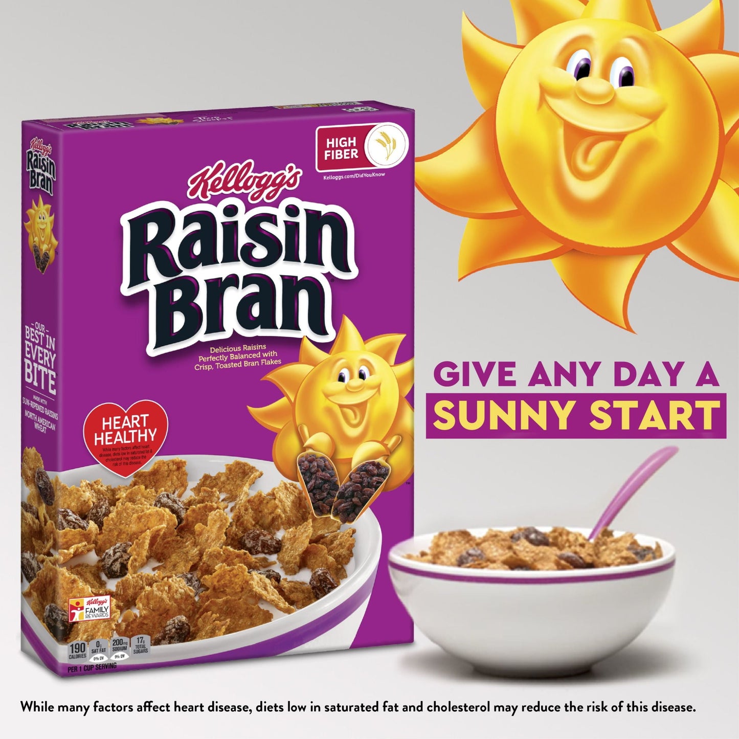 Kellogg's Raisin Bran Original Cold Breakfast Cereal, Mega Size, 37 oz Box