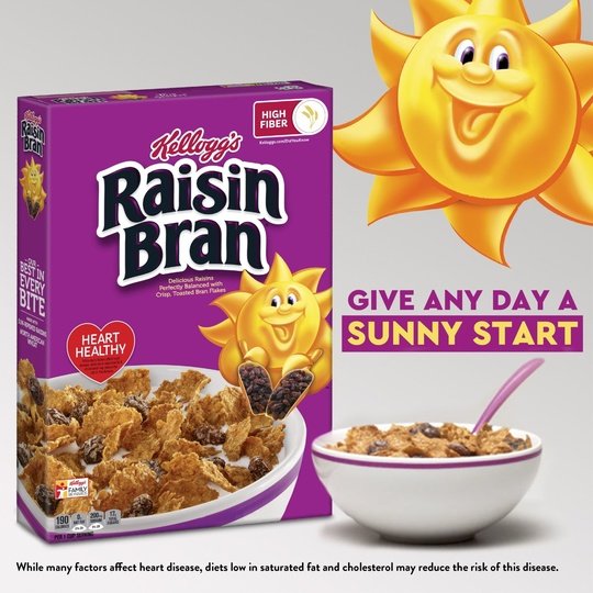 Kellogg's Raisin Bran Original Breakfast Cereal, Family Size, 24 oz Box