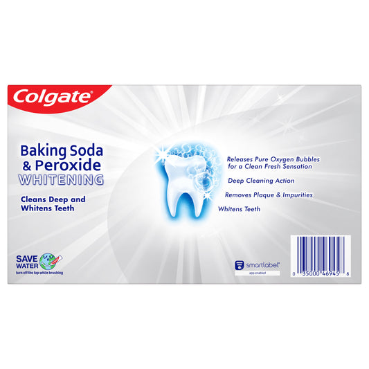 Colgate Baking Soda and Peroxide Whitening Toothpaste, Brisk Mint, 3 Pack