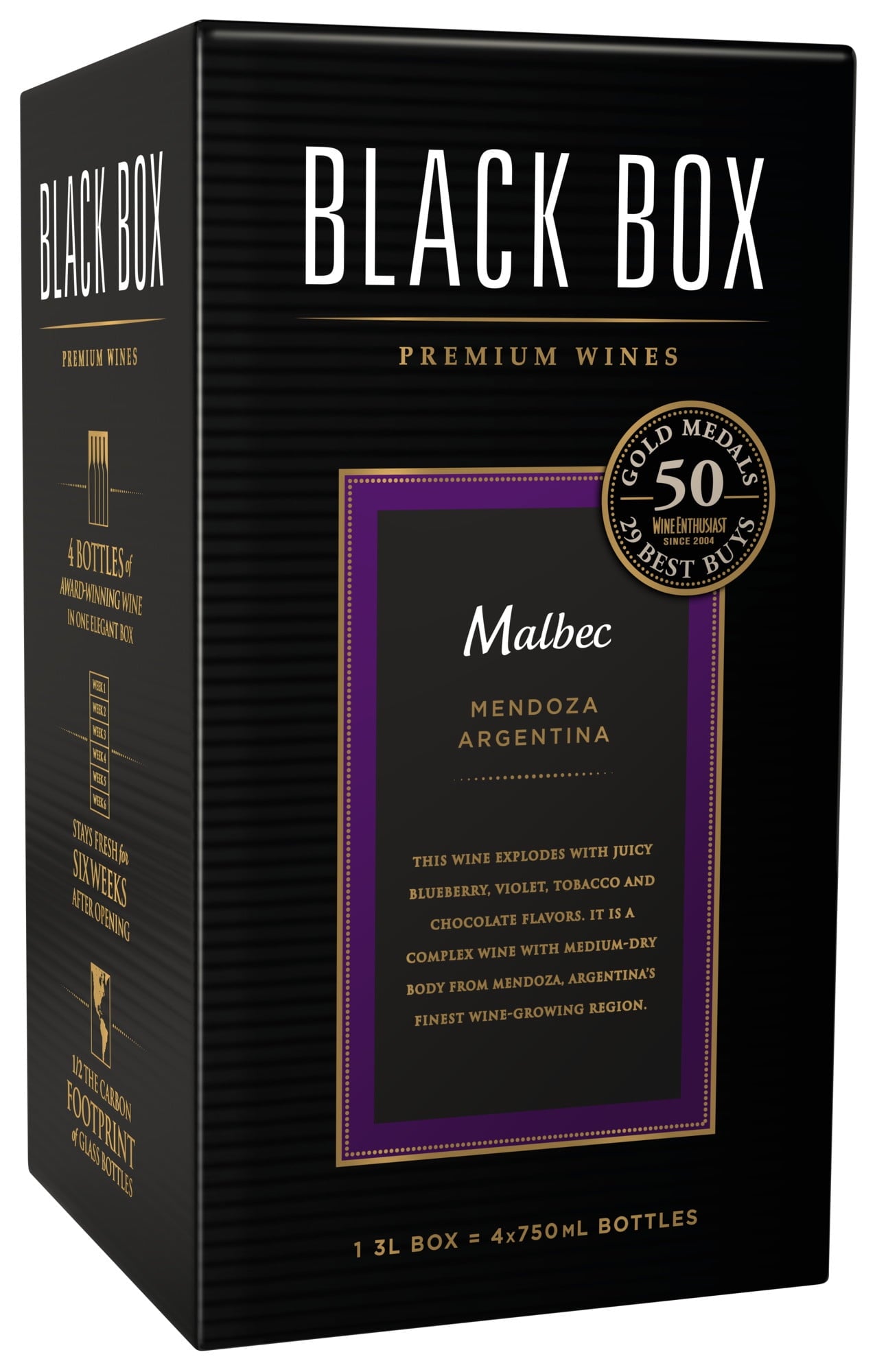 Black Box Malbec Red Wine, Argentina, 3 Liter Box Wine