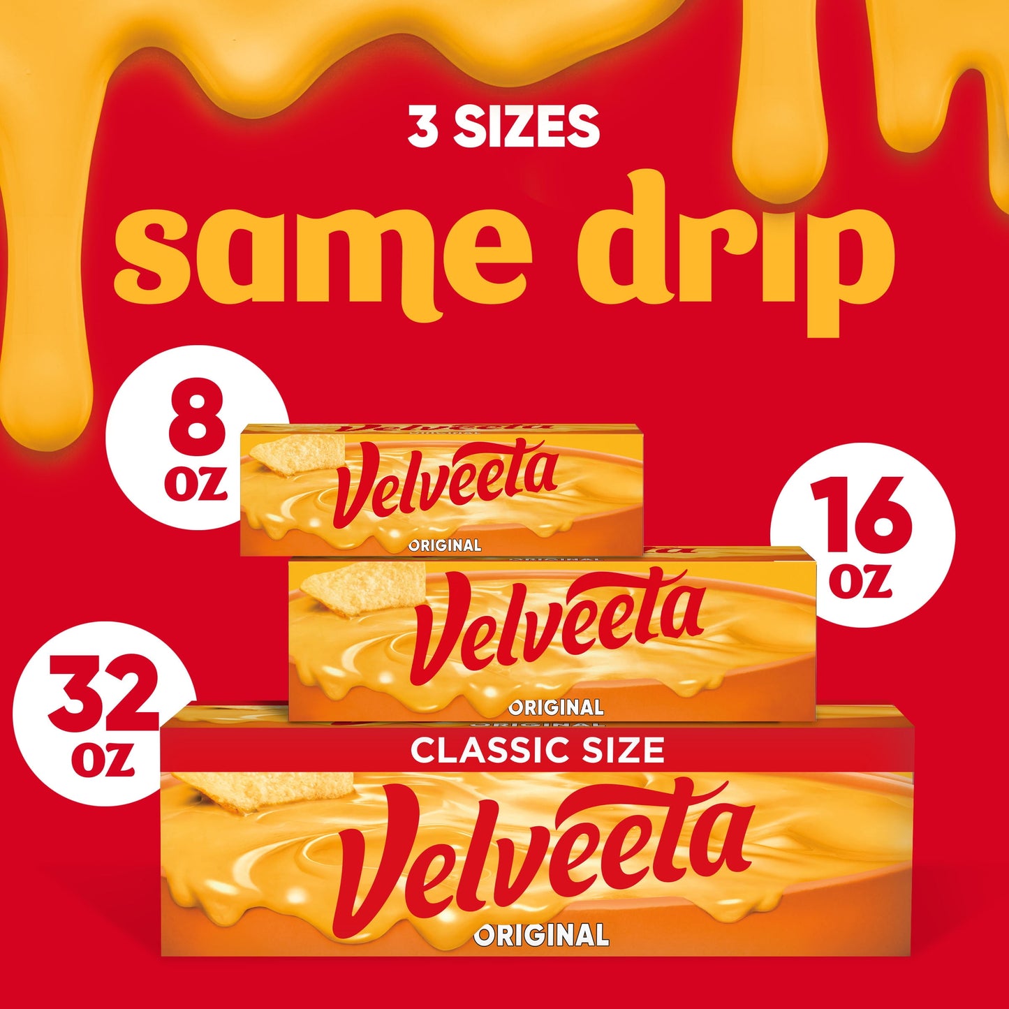 Velveeta Original Melting Cheese Dip & Sauce (Classic Size), 32 oz Block