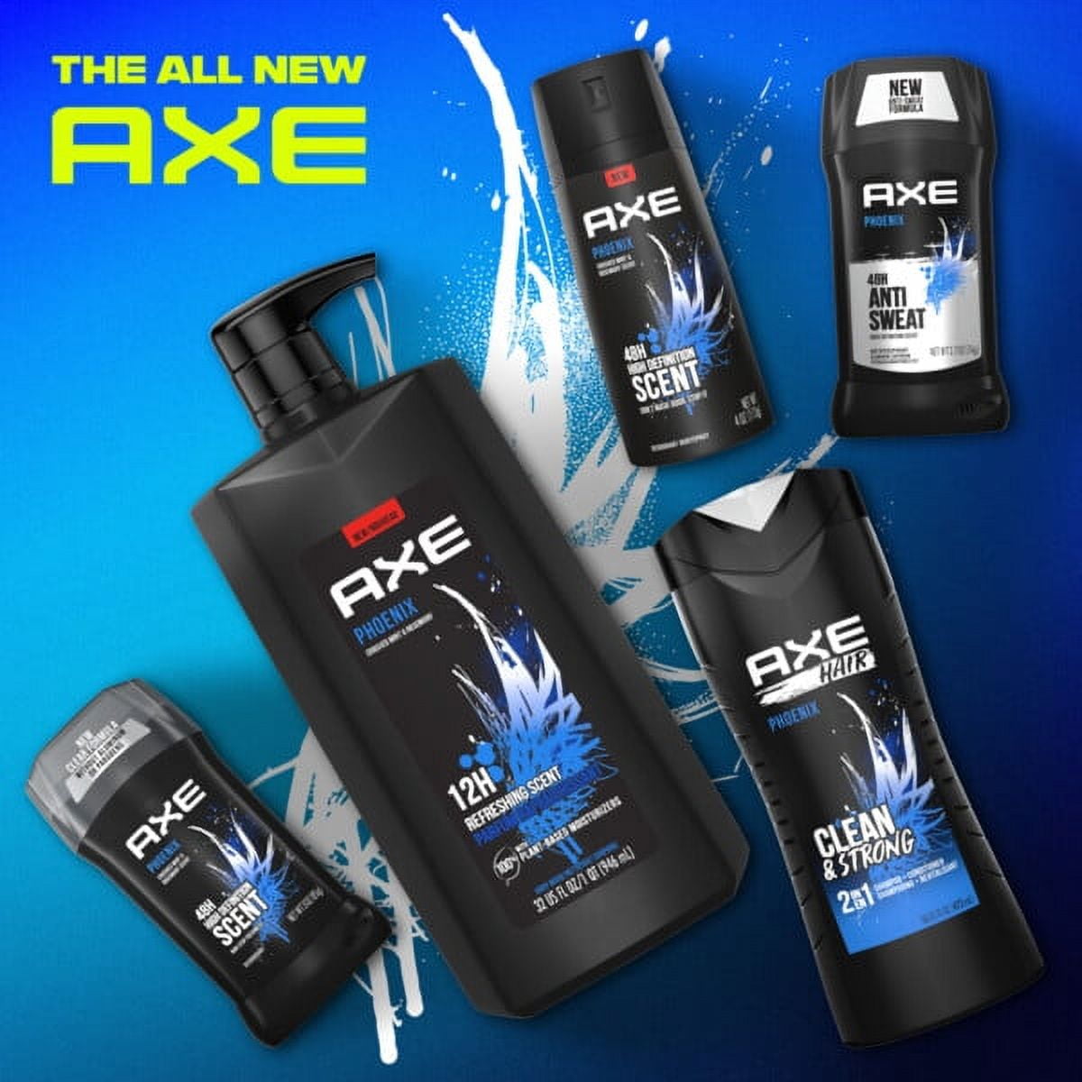 Axe Phoenix Refreshing Long Lasting Body Wash, Crushed Mint and Rosemary, 32 fl oz