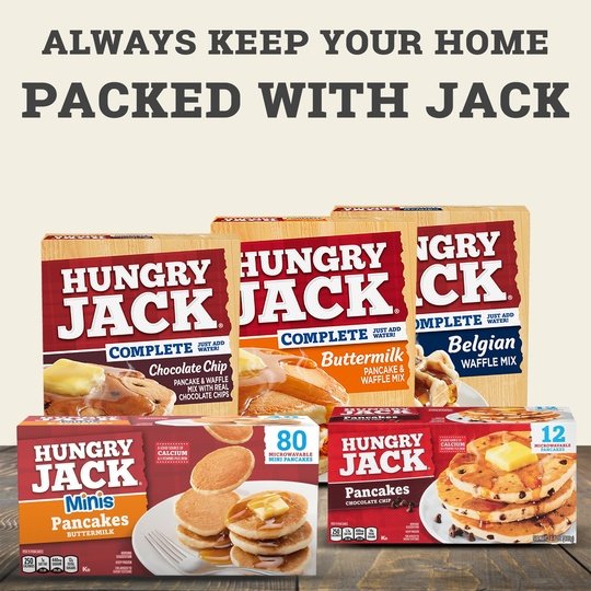 Hungry Jack Buttermilk Mini Pancakes, 1lb 12.2 oz, 80 Count Box (Frozen)