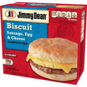 Jimmy Dean Sausage Egg & Cheese Biscuit Sandwich, 36 oz, 8 Count (Frozen)