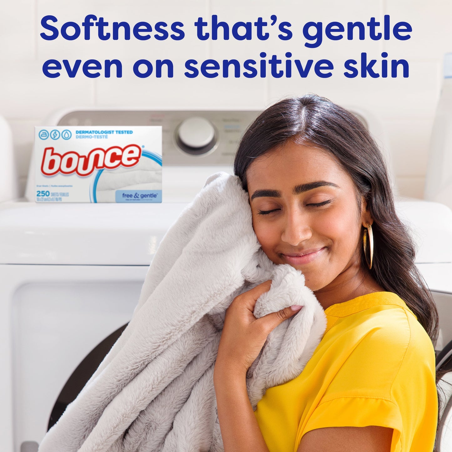 Bounce Free & Gentle Dryer Sheets, 180 Ct, Unscented