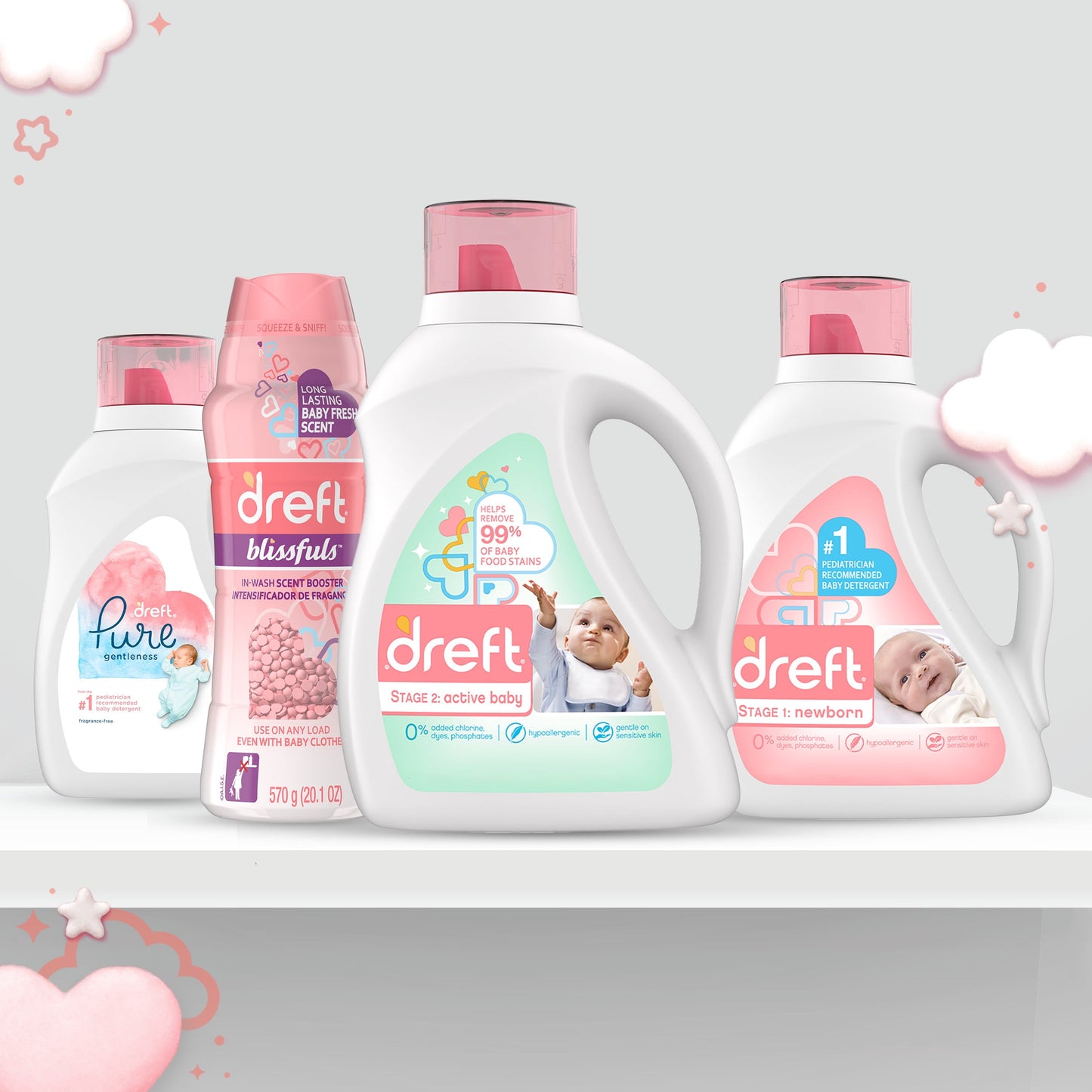 Dreft Stage 2: Active Baby Liquid Laundry Detergent, 64 Loads 92 fl oz