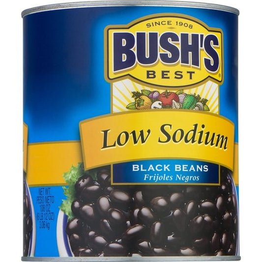 Bush's Low Sodium Black Beans, 108 oz, Can