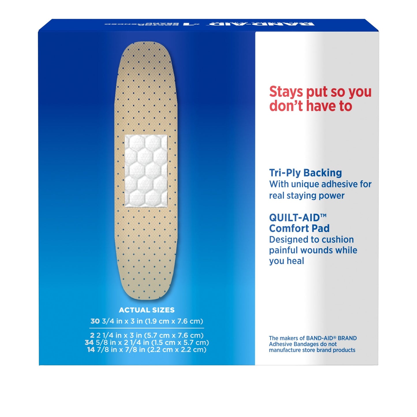 Band-Aid Brand Tru-Stay Sheer Adhesive Bandages, Assorted, 80Ct