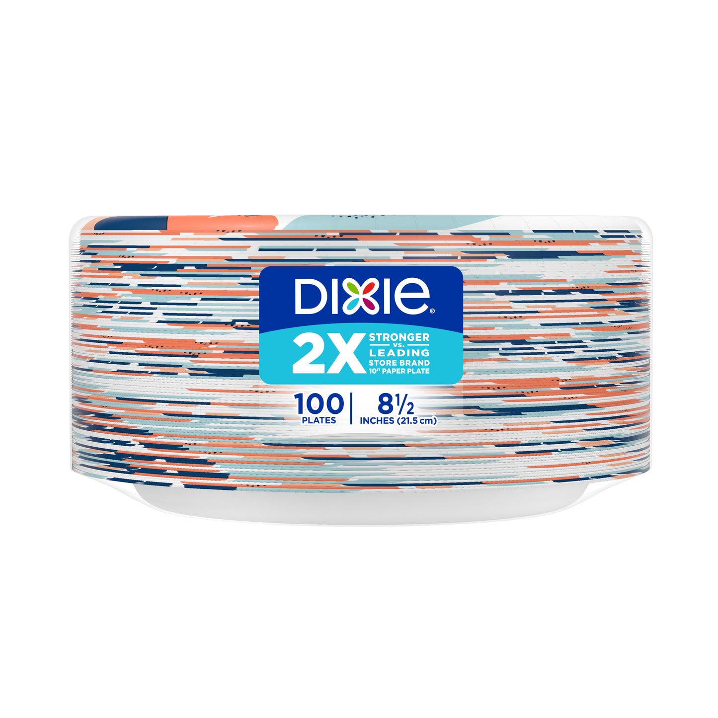 Dixie Disposable Paper Plates, Multicolor, 8.5 in, 100 Count